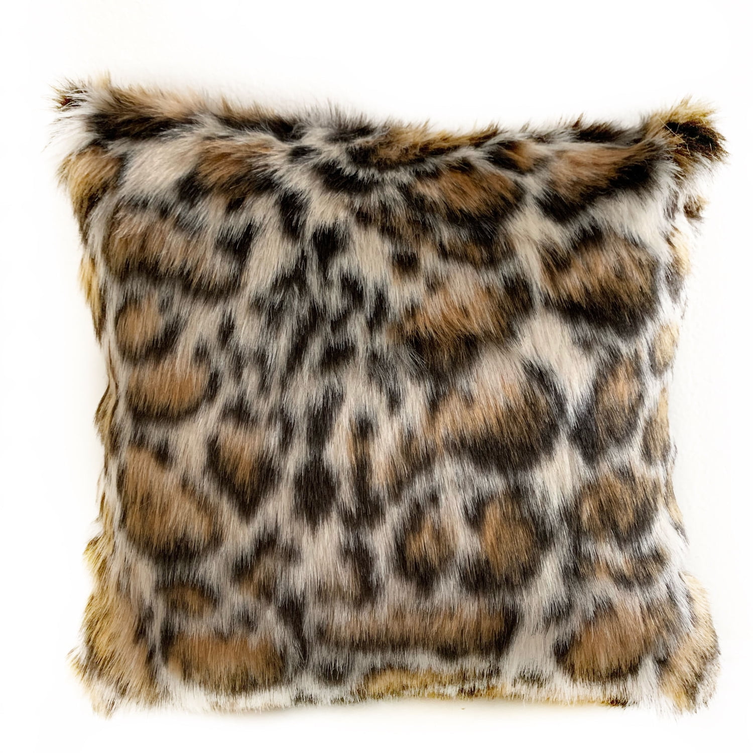 Brown Tiger Faux Fur Animal Print Throw Pillow