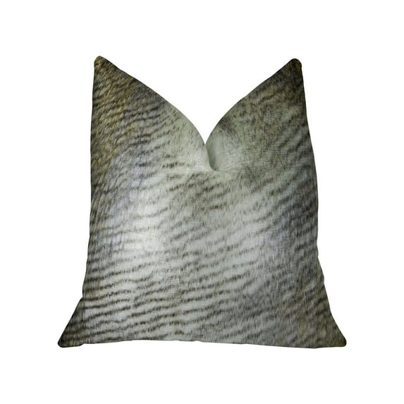 Plutus 12" x 20" Delicate Alaskan Hawk Handmade Luxury Pillow in White