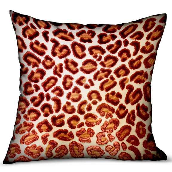 Plutus Brands Plutus Emberglow Velvet Cheetah Red Animal Motif Luxury Throw Pillow, 12L x 20W