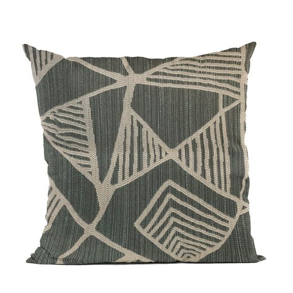 Plutus 12" x 20" Sketch Abstract Luxury Throw Pillow in Gray