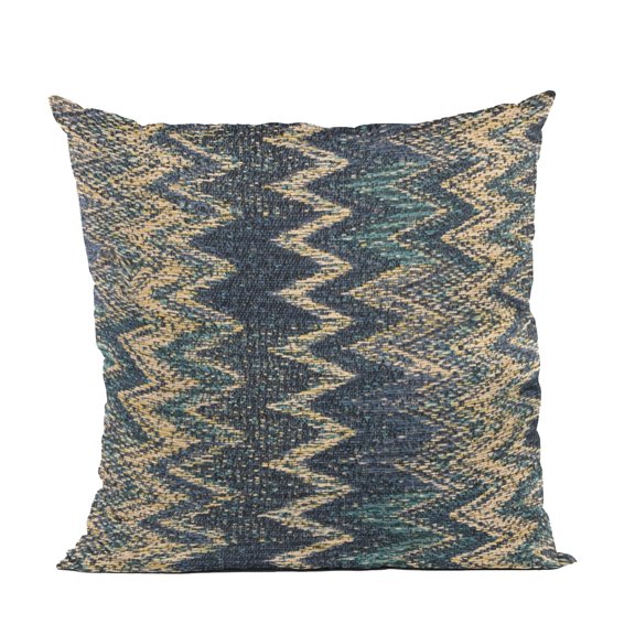 Plutus 12" x 20" Wave Chevron Luxury Throw Pillow in Blue