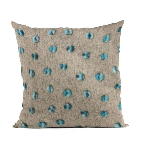 Plutus 12" x 20" Wool Dot Luxury Throw Pillow in Blue