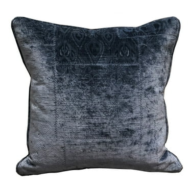 Plutus 12" x 25" Bleu Velour Luxury Throw Pillow in Blue