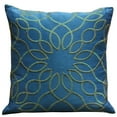 thumbnail image 1 of Plutus Calico Island Blue and Green Geometric Luxury Throw Pillow Double sided 16" x 16", 1 of 2