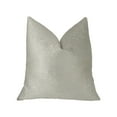 thumbnail image 1 of Plutus 16" x 16" Dove Artificial Leather Luxury Throw Pillow in White, 1 of 3