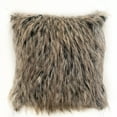 thumbnail image 1 of Plutus 16" x 16" Gray Foxy Animal Faux Fur Luxury Throw Pillow in Brown Gray, 1 of 2