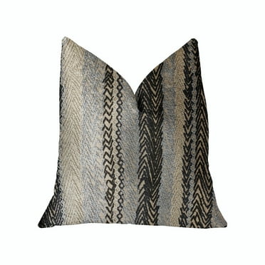 Plutus 16" x 16" Grey Horizon Luxury Throw Pillow in Blue and Gray