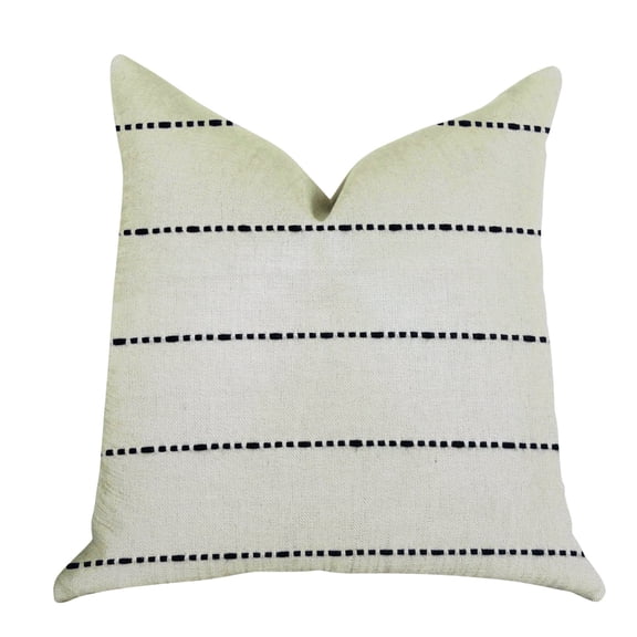 Plutus Interweave Vanilla Bean Pillow in Black and White 16"L x16"W
