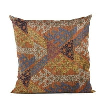 Plutus 16" x 16" Lines Fret Luxury Throw Pillow in Multi-Color