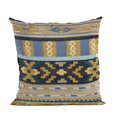 thumbnail image 1 of Plutus 16" x 16" Unique Lanes Border Luxury Throw Pillow in Blue, 1 of 2
