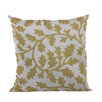 Plutus 16" x 16" Vine Floral Luxury Throw Pillow in Yellow