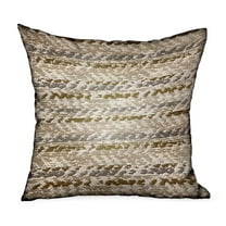 Plutus 18" x 18" Antique Zane Dobby Luxury Outdoor Throw Pillow in Brown