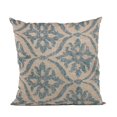 thumbnail image 1 of Plutus 18" x 18" Flowers Jacquard Luxury Throw Pillow in Blue, 1 of 2
