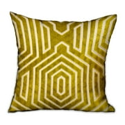 Plutus 18" x 18" Goldenrod Velvet Geometric Luxury Throw Pillow in Gold