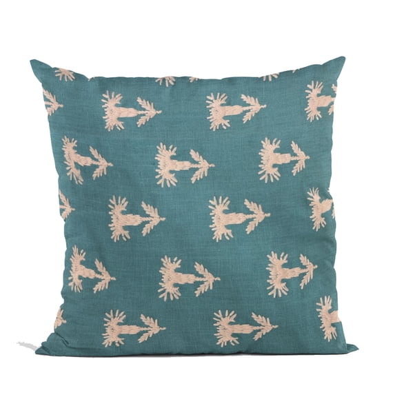 Plutus 18" x 18" Growth Motif Luxury Throw Pillow in Blue