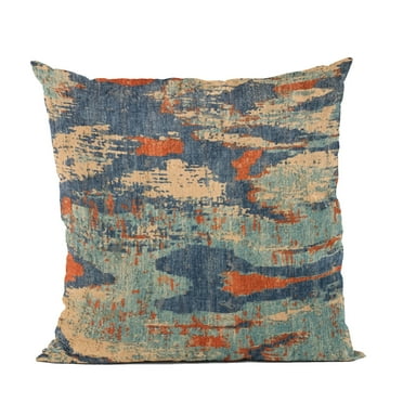 Plutus 18" x 18" Hidden Velvet Damask Luxury Throw Pillow in Blue