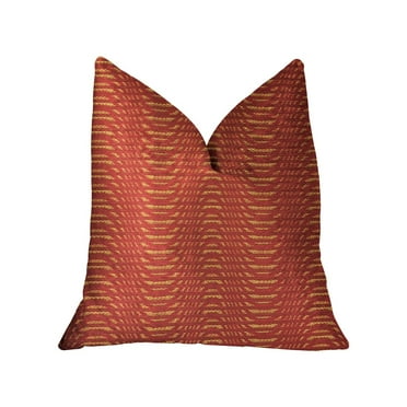 Plutus 18" x 18" New Earth Ripple Luxury Throw Pillow in Red