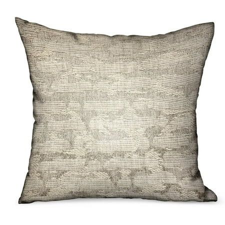 Plutus Silvered Rivulet Silver Solid Luxury Outdoor/Indoor Throw Pillow Double sided 18" x 18"