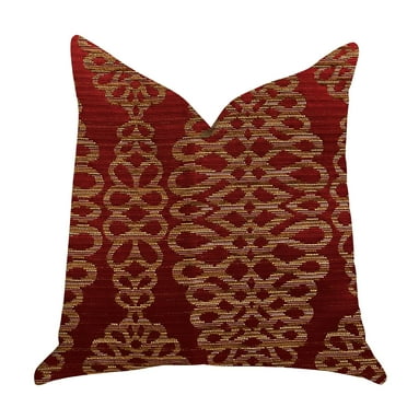Plutus 18" x 18" Sweet Henna Luxury Throw Pillow in Red and Gold