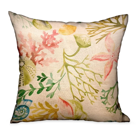 Plutus 18" x 18" Underthesea Floral Luxury Throw Pillow in Multi