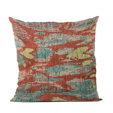 Plutus 18" x 18" Velvet iKat Luxury Throw Pillow in Multi-Color