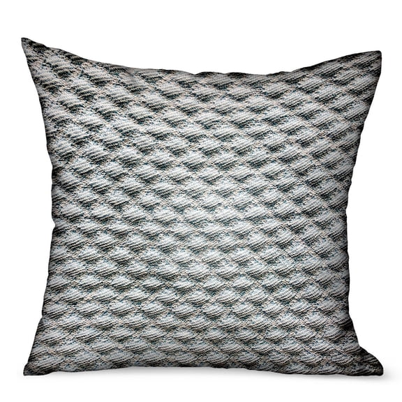 Plutus 24" x 24" Victorian Charm Dobby Luxury Outdoor Throw Pillow in Blue