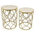 thumbnail image 1 of Plutus 2 Piece Modern Metal Marble Top Table Set in Gold, 1 of 1