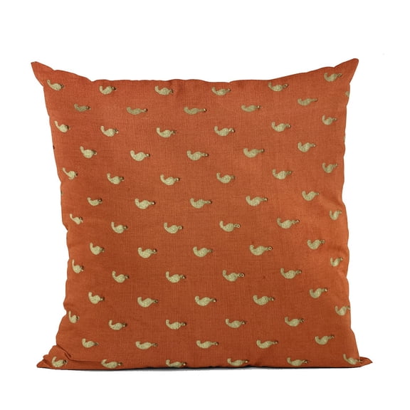 Plutus Brands Red Plutus Beaded Motif Luxury Throw Pillow 20 in x 20in, Double Sided 20" x 20"