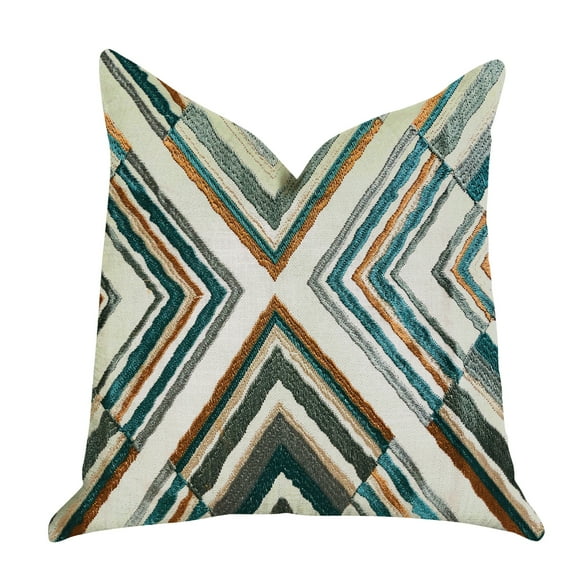 Plutus 20" x 20" Crescent Peak Luxury Throw Pillow in Multi Green