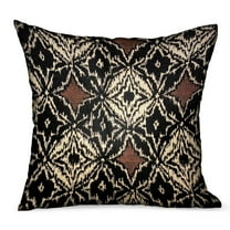 Plutus 20" x 20" Daliah Ice Chevron Luxury Outdoor Throw Pillow in Black