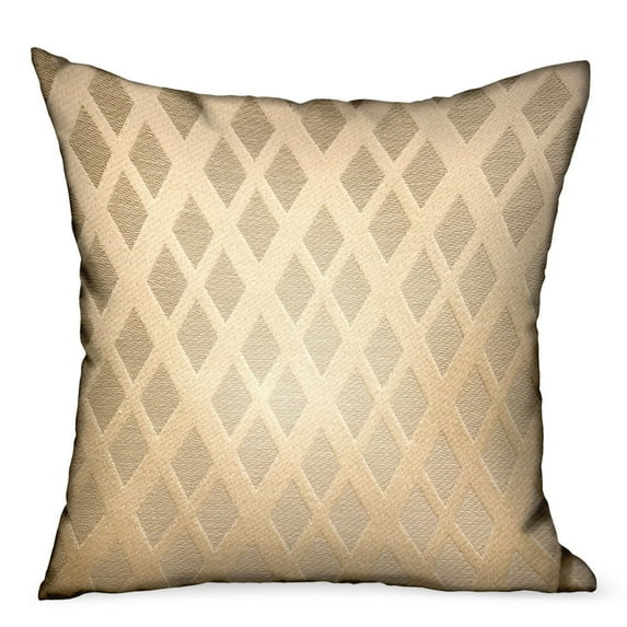Plutus 20" x 20" Diamond Cascade Geometric Luxury Outdoor Throw Pillow in Brown