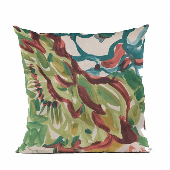 Plutus Blue Garden Graphic Print Luxury Throw Pillow