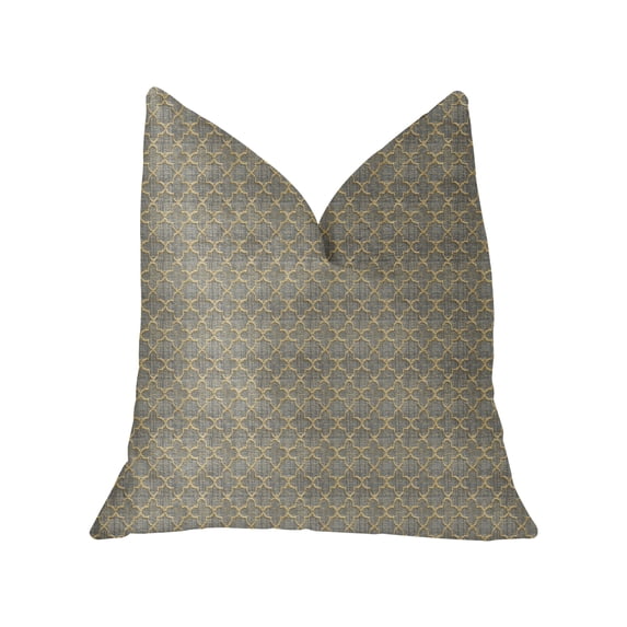 Plutus Golden Clove Blue and Beige Luxury Throw Pillow 20"L x20"W