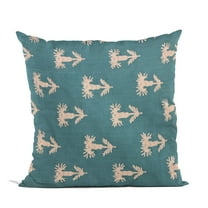 Plutus 20" x 20" Growth Motif Luxury Throw Pillow in Blue
