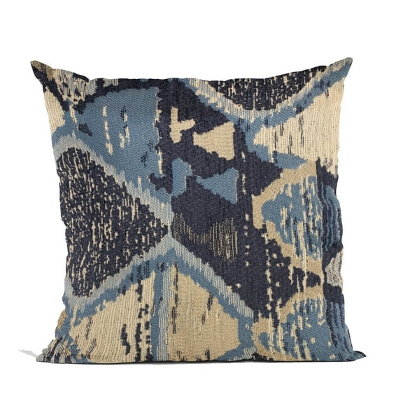 Plutus Brands Blue Plutus Hidden Seas Abstract Luxury Throw Pillow 20 in x 20in, Double Sided 20" x 20"