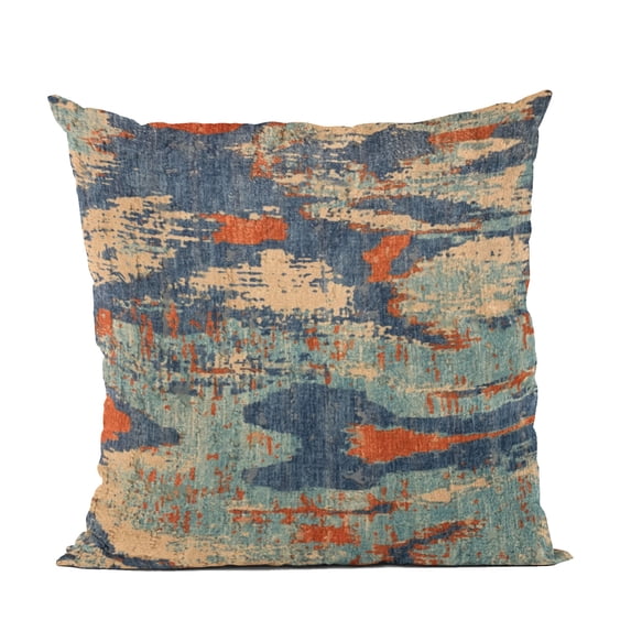 Plutus Brands Blue Hidden Velvet Damask Luxury Throw Pillow-Size:20" x 20"