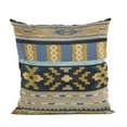 thumbnail image 1 of Plutus Brands Blue Unique Lanes Border Luxury Throw Pillow-Size:20" x 20", 1 of 9