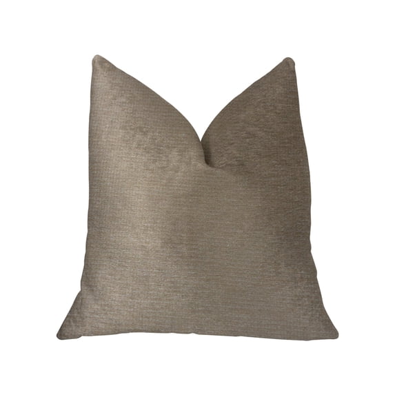 Plutus Caf au lait Brown and Beige Luxury Throw Pillow - Double sided 20" x 26" Standard