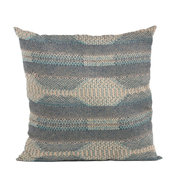 Plutus Brands Blue Lake Stripe Luxury Throw Pillow-Size:20" x 26"