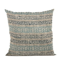 Plutus Brands Blue Plutus Mayan Stripe Luxury Throw Pillow 20 in x 30in, Double Sided 20" x 30" Queen