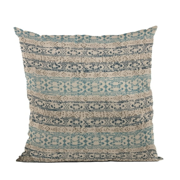 Plutus Brands Blue Plutus Mayan Stripe Luxury Throw Pillow 20 in x 30in, Double Sided 20" x 30" Queen