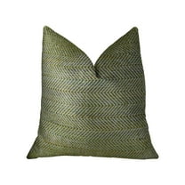 Plutus 20" x 30" Upland Light Handmade Luxury Pillow in Green and Ivory