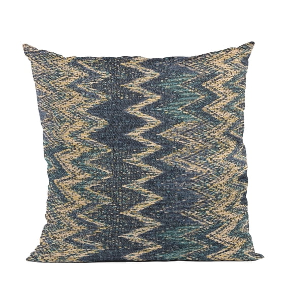 Plutus 20" x 30" Wave Chevron Luxury Throw Pillow in Blue