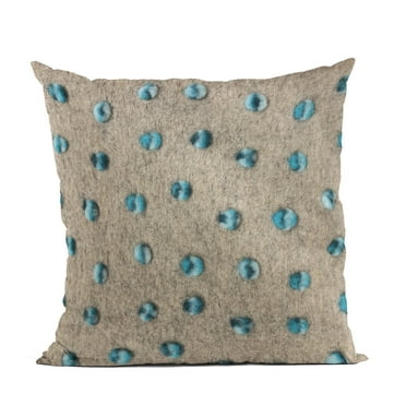 Plutus 20" x 30" Wool Dot Luxury Throw Pillow in Blue