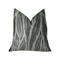 Plutus 20" x 36" Agate River Handmade Luxury Pillow in Gray Silver Ivory