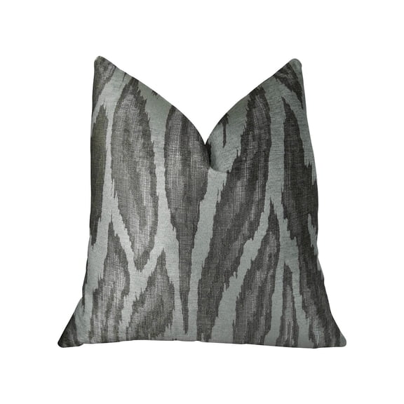 Plutus 20" x 36" Agate River Handmade Luxury Pillow in Gray Silver Ivory