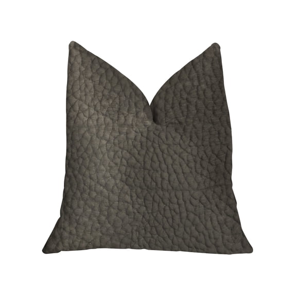 Plutus 20" x 36" Modern Artificial Leather Luxury Throw Pillow in Black Black