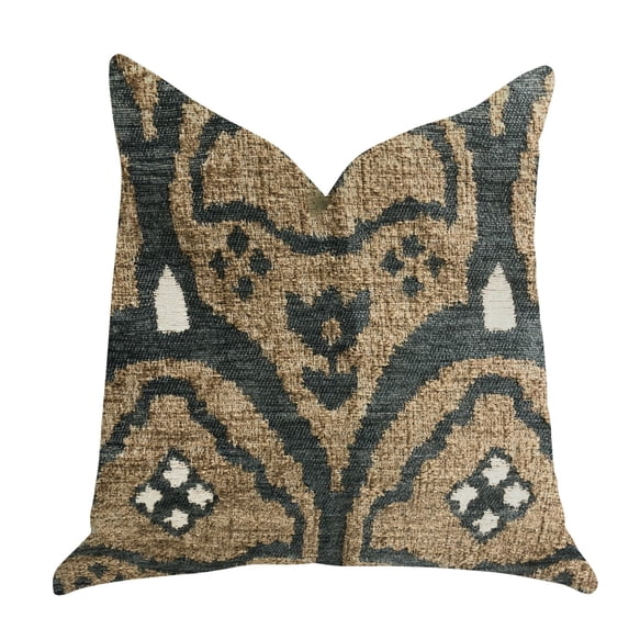 Plutus Tulip Zen Green Taupe Luxury Throw Pillow 20"L x36"W