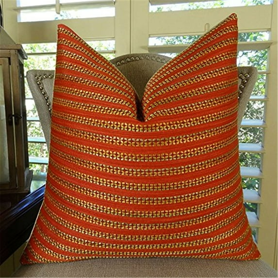 Plutus 20 x 36 in. Double Sided King Size Tied Rows Handmade Throw Pillow - Red