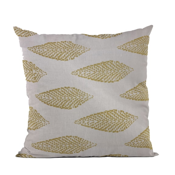 Plutus Brands Green, Beige Plutus Large Leafs Floral Luxury Throw Pillow 22 in x 22in, Double Sided 22" x 22"